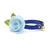 Cat Collar + Flower Set - "Color Collection - Cobalt Blue" - Solid Blue Cat Collar + Sky Blue Felt Flower (Detachable) / Wedding