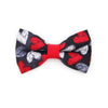 Pet Bow Tie - "Chalk It Up To Love" - Black, White & Red Heart Cat Bow Tie / Valentine's Day / For Cats + Small Dogs (One Size)