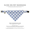 Pet Bandana - "Skye" - Light Blue Plaid Bandana for Cat + Small Dog / Wedding, Fall, Winter, Summer / Slide-on Bandana / Over-the-Collar (One Size)