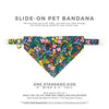 Pet Bandana - "Fantasia - Night" - Rifle Paper Co® Blue Bandana for Cat + Small Dog / Spring, Summer, Easter / Slide-on Bandana / Over-the-Collar (One Size)