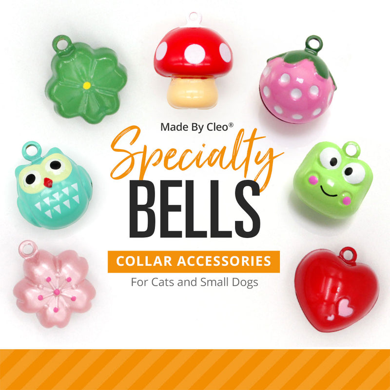 Decorative Pet Collar Jingle Bells - For Cat Collars & Small Dog Collars -  Made By Cleo