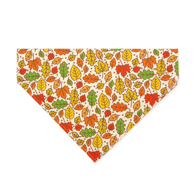 Fall Cat Bandana - "Autumn Aura" - Oak & Maple Leaf Bandana for Cat + Small Dog / Thanksgiving, Rustic / Slide-on Bandana / Over-the-Collar