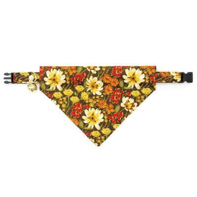 Wildflower Cat Collar - "Autumn Fields" - Olive Green Rustic Floral Cat Collar / Fall + Thanksgiving / Breakaway Buckle or Non-Breakaway / Cat, Kitten + Small Dog Sizes