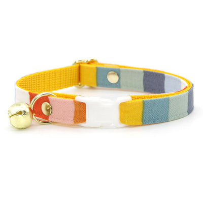 MBC Rack - (6-10 Inch) Pet Collar - "Carousel" - (WHITE BREAKAWAY Clasp / GOLD Hardware Accents / Round Metal Split Ring) - Sold As Configured - Final SALE