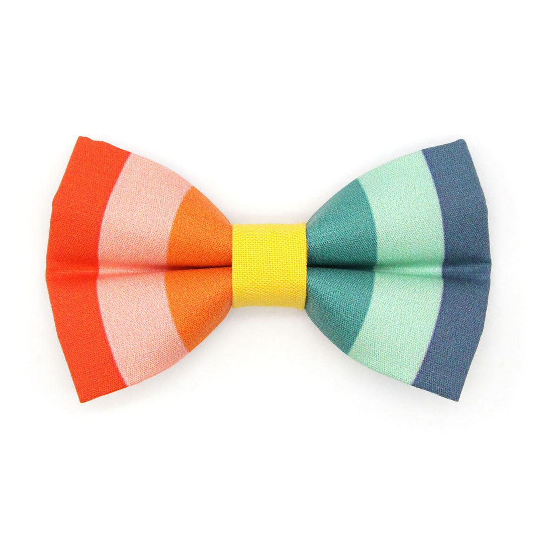 Pet Bow Tie - "Carousel" - Rainbow Striped Cat Bow Tie / Summer, LGBTQ+ Pride, Birthday / For Cats + Small Dogs (One Size)