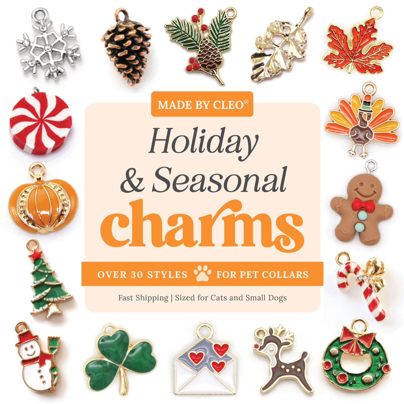 Pet Collar Charms - "Holiday & Seasonal" - For Cat Collars & Small Dog Collars