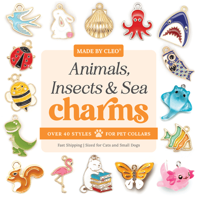 Pet Collar Charms - "Animals, Insects & Sea" - For Cat Collars & Small Dog Collars