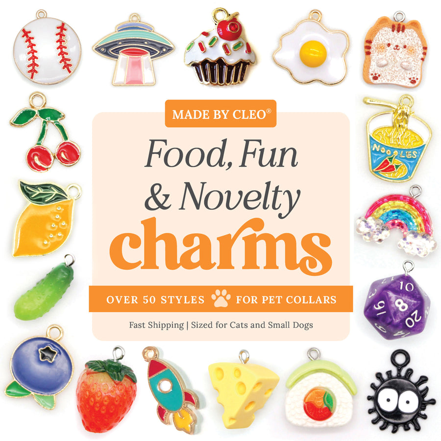 Pet Collar Charms - "Food, Fun & Novelty" - For Cat Collars & Small Dog Collars