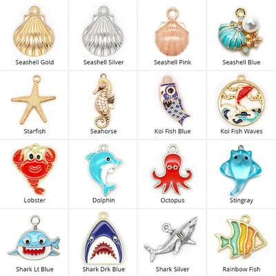 Pet Collar Charms - "Animals, Insects & Sea" - For Cat Collars & Small Dog Collars
