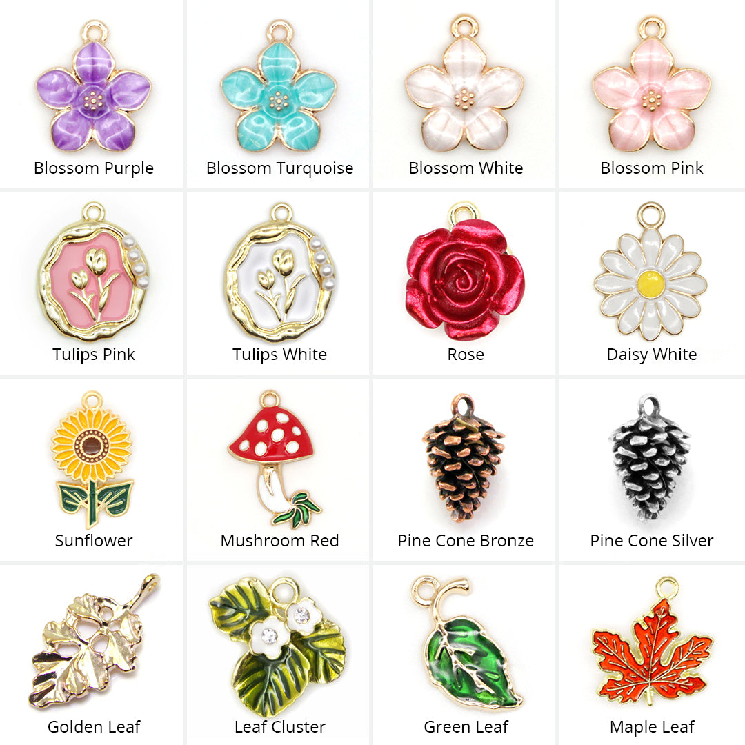 Pet Collar Charms - "Botanical & Outdoors" - For Cat Collars & Small Dog Collars