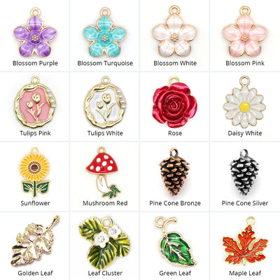 Pet Collar Charms - "Botanical & Outdoors" - For Cat Collars & Small Dog Collars