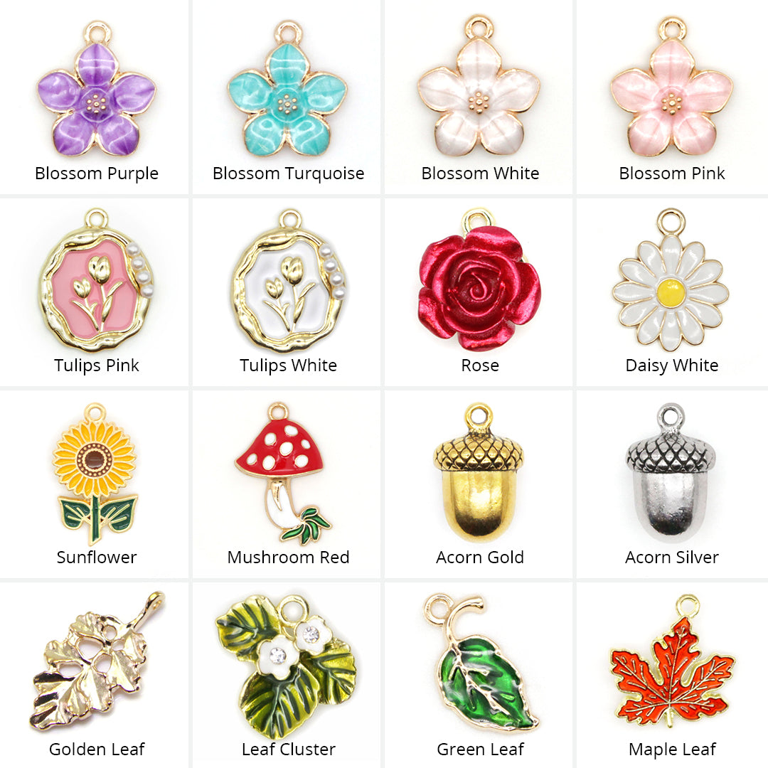 Pet Collar Charms - "Botanical & Outdoors" - For Cat Collars & Small Dog Collars