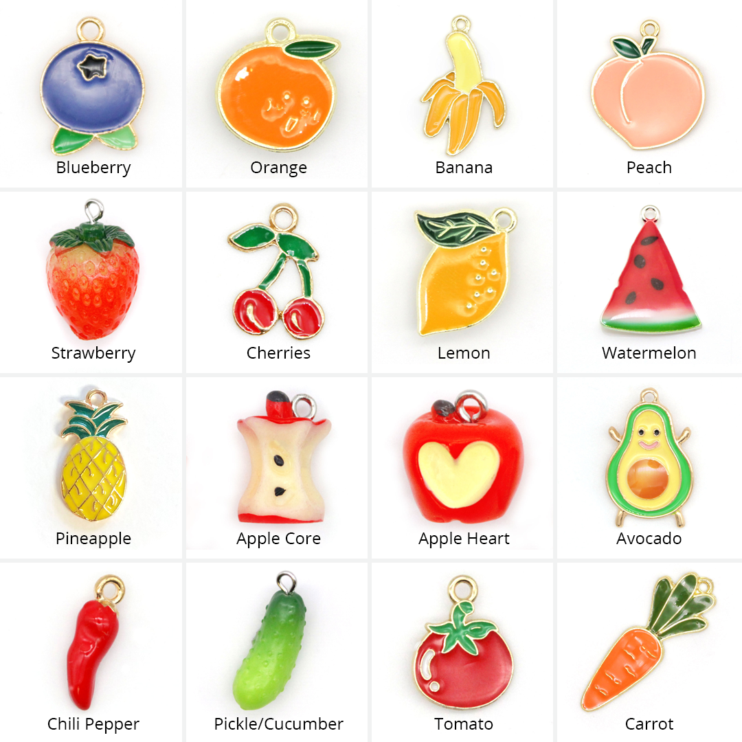 Pet Collar Charms - "Food, Fruits & Sweets" - For Cat Collars & Small Dog Collars