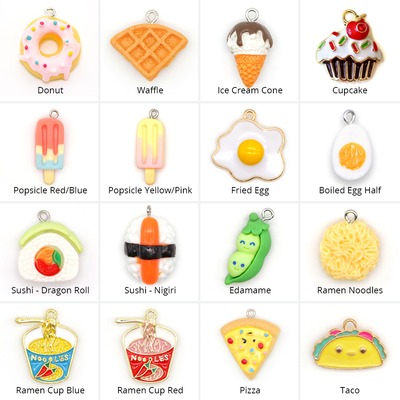 Pet Collar Charms - "Food, Fruits & Sweets" - For Cat Collars & Small Dog Collars
