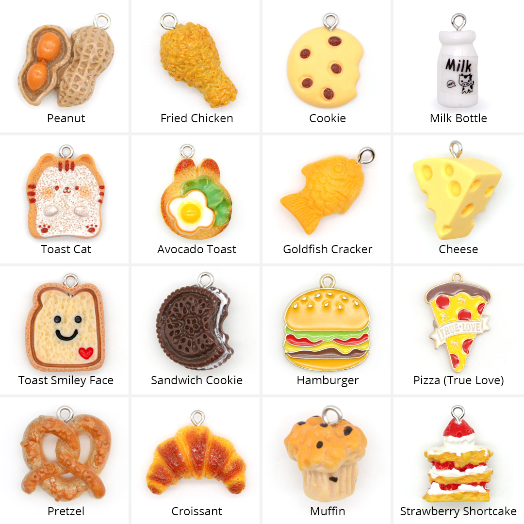 Pet Collar Charms - "Food, Fruits & Sweets" - For Cat Collars & Small Dog Collars