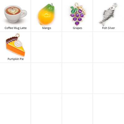 Pet Collar Charms - "Food, Fruits & Sweets" - For Cat Collars & Small Dog Collars