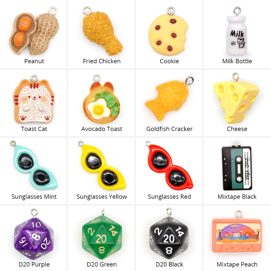 Pet Collar Charms - "Food, Fun & Novelty" - For Cat Collars & Small Dog Collars