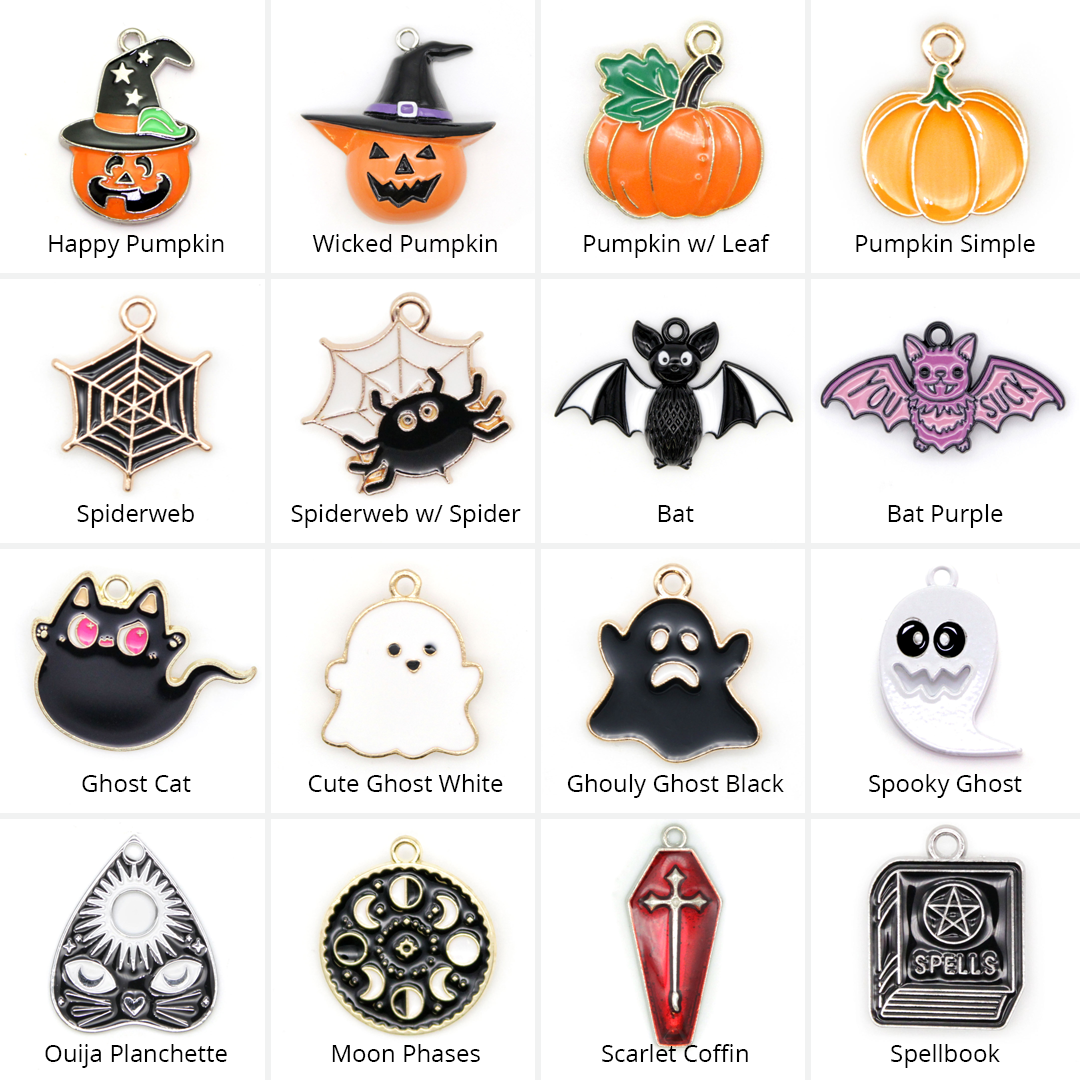 Pet Collar Charms - "Halloween & Gothic" - For Cat Collars & Small Dog Collars