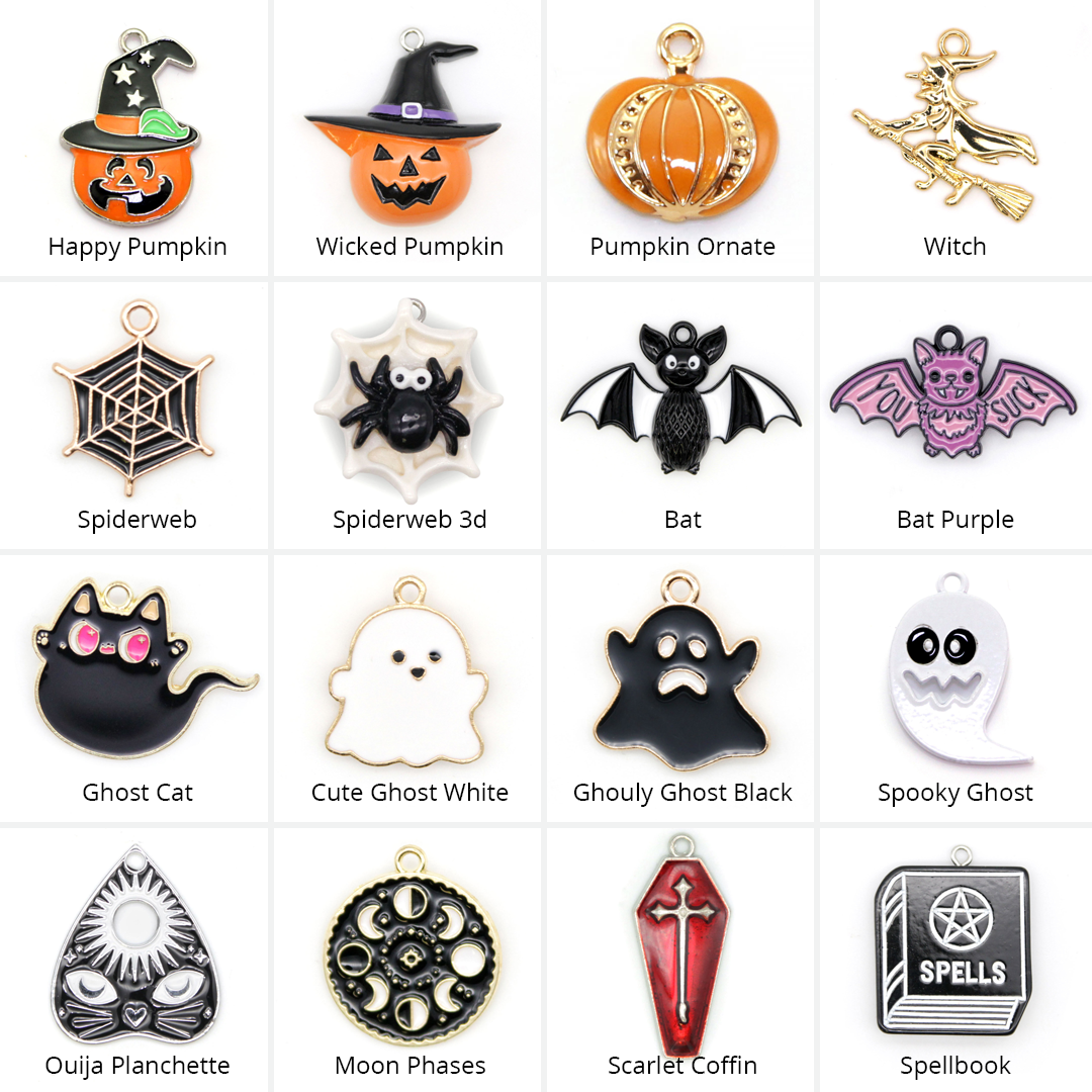 Pet Collar Charms - "Halloween & Gothic" - For Cat Collars & Small Dog Collars