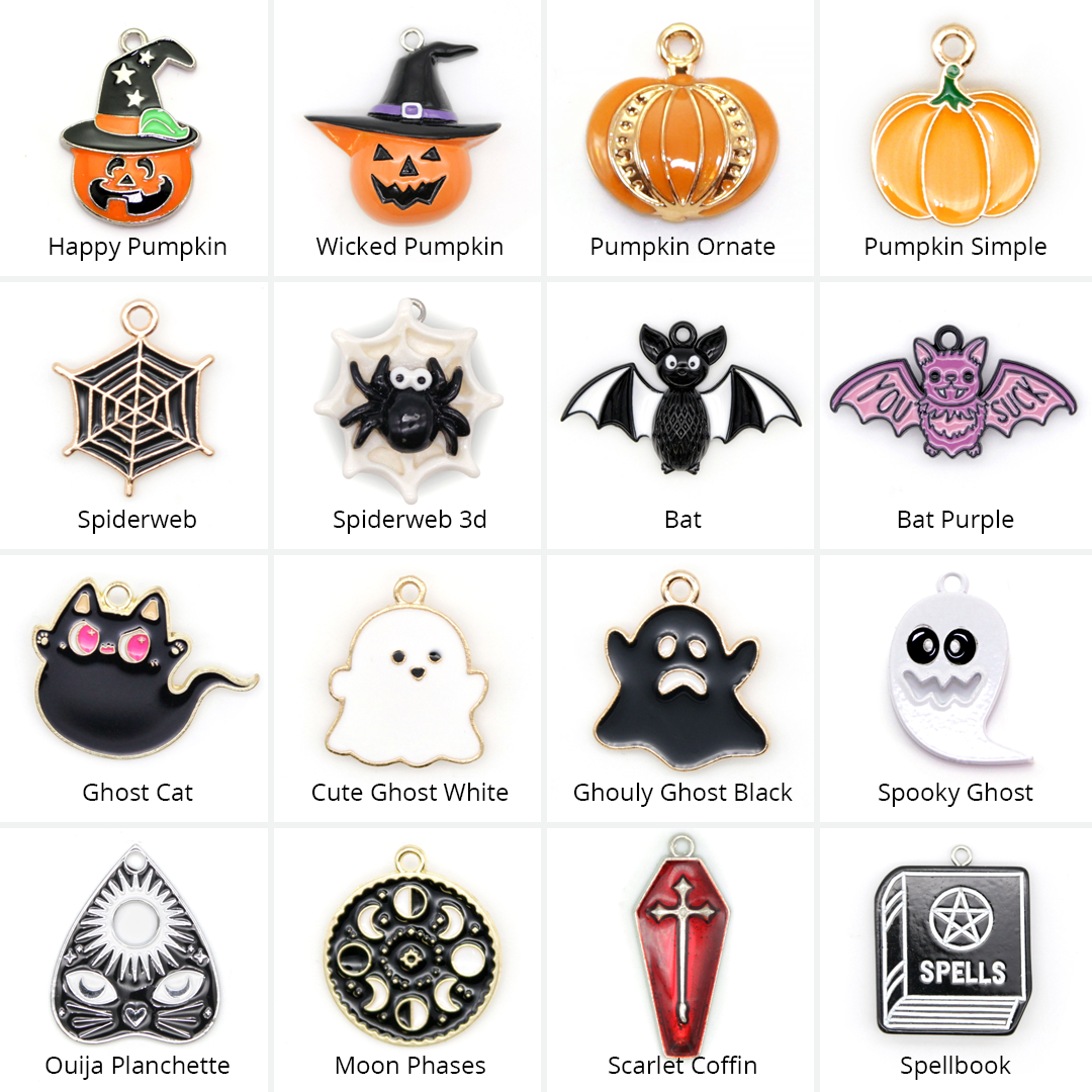 Pet Collar Charms - "Halloween & Gothic" - For Cat Collars & Small Dog Collars