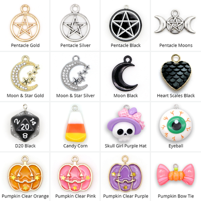 Pet Collar Charms - "Halloween & Gothic" - For Cat Collars & Small Dog Collars