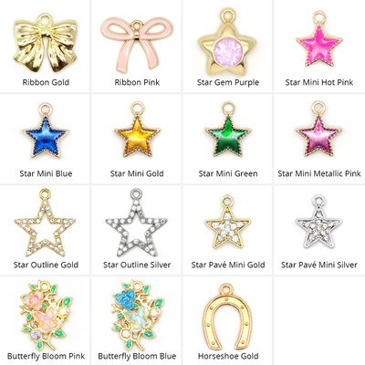 Pet Collar Charms - "Jeweled & Classic" - For Cat Collars & Small Dog Collars