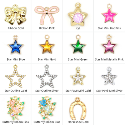 Pet Collar Charms - "Jeweled & Classic" - For Cat Collars & Small Dog Collars