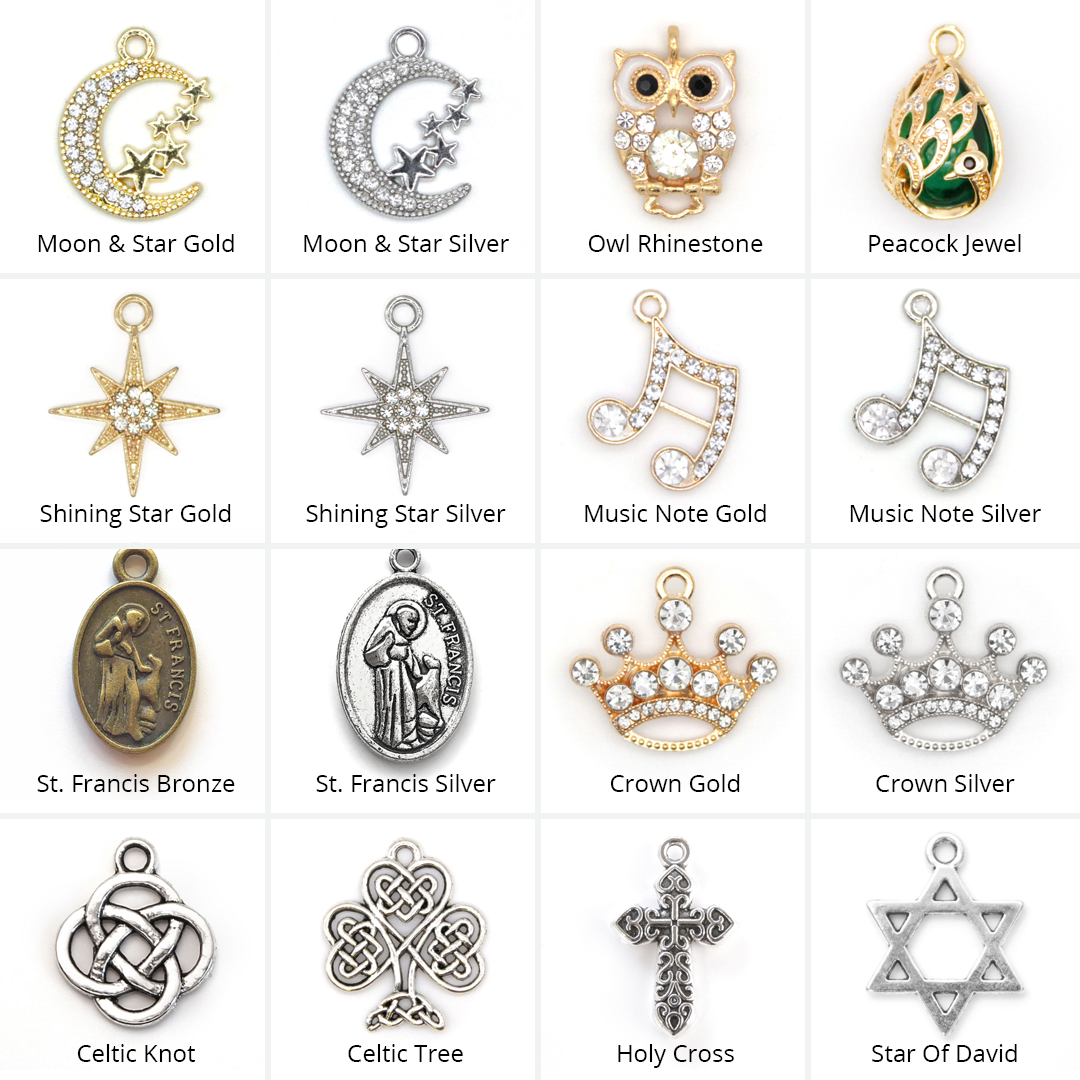 Pet Collar Charms - "Jeweled & Classic" - For Cat Collars & Small Dog Collars