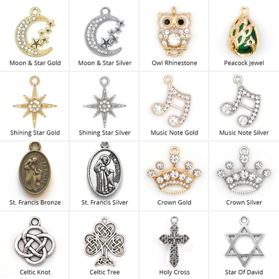 Pet Collar Charms - "Jeweled & Classic" - For Cat Collars & Small Dog Collars