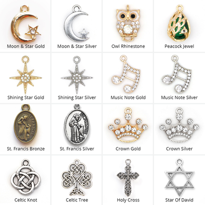 Pet Collar Charms - "Jeweled & Classic" - For Cat Collars & Small Dog Collars