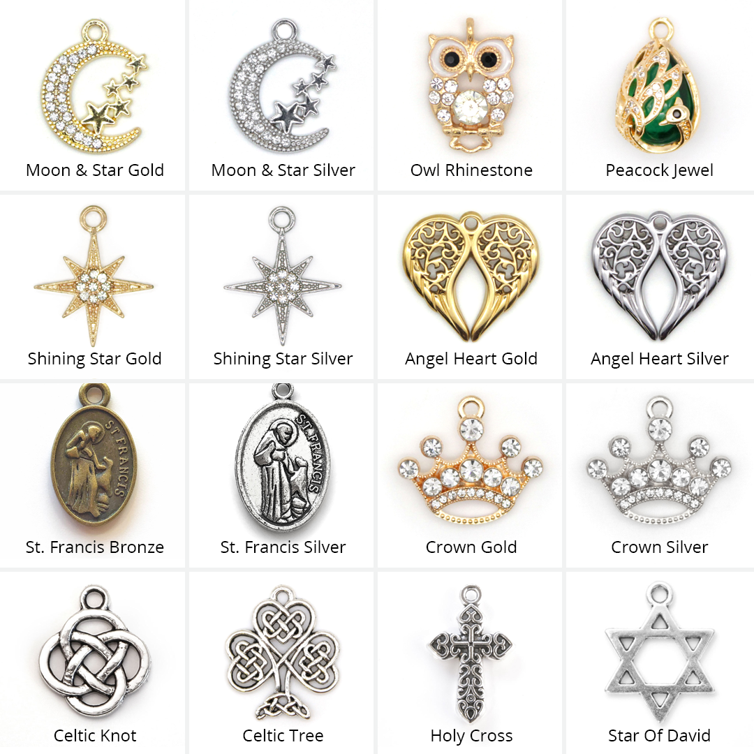 Pet Collar Charms - "Jeweled & Classic" - For Cat Collars & Small Dog Collars