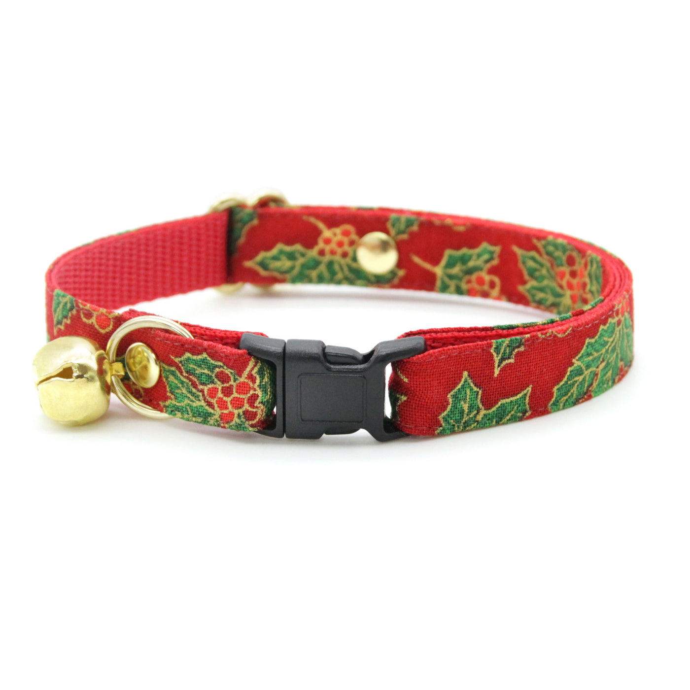 MBC Rack - (6-10 Inch) Pet Collar - "Crimson Berry" - (BLACK BREAKAWAY Clasp / GOLD Hardware Accents / Round Metal Split Ring) - Sold As Configured - Final SALE