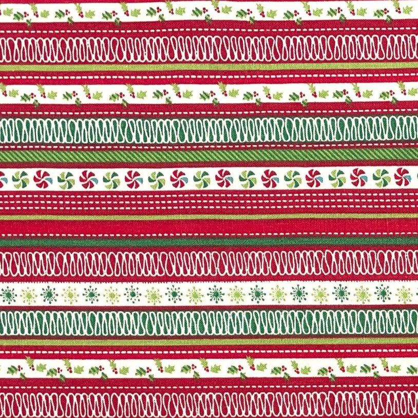 Fabric - "Deck the Halls" - Cut & Sold By the Yard / For Sewing & Craft Projects / Sold By the Yard - Continuous Length / 100% Washable Cotton (FINAL SALE)