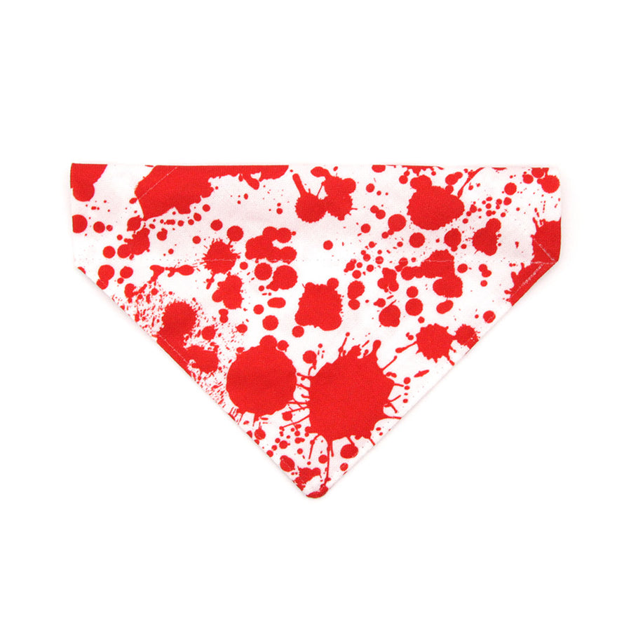 Pet Bandana - "Dexter" - Blood Spatter Bandana for Cat + Small Dog / Halloween, Horror Fan / Slide-on Bandana / Over-the-Collar (One Size)
