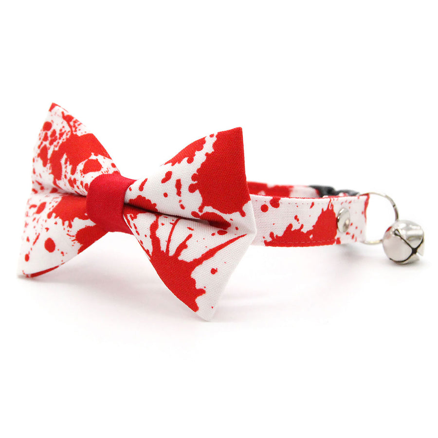 Horror Movie Bow Tie Cat Collar Set - "Dexter" - Horror Fan Gift/Halloween Cat Collar with Bow Tie (Removable)