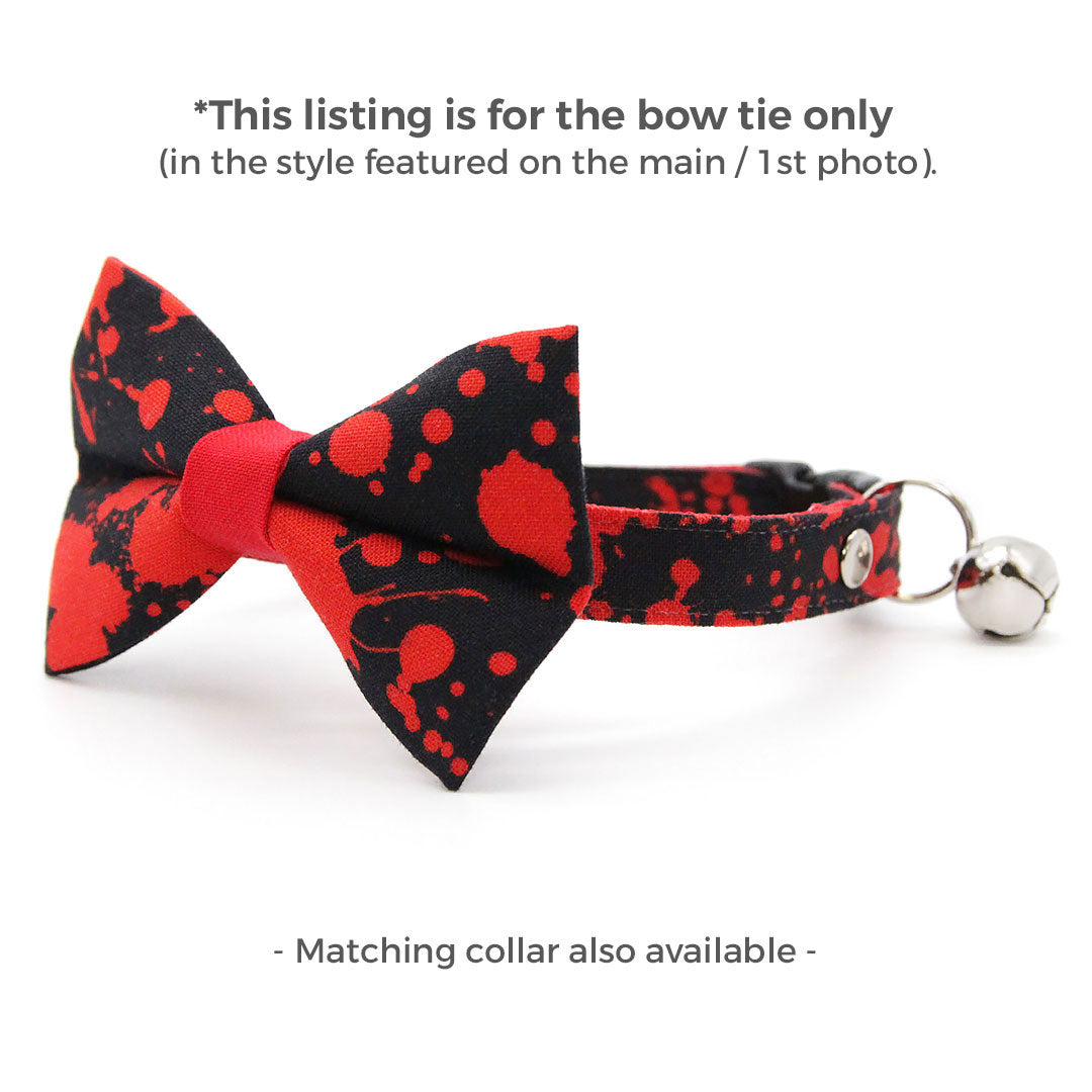 Vampire Cat Bow Tie - "Dracula" - Horror Movie Cat Collar Bow Tie/Kitten Bow Tie/Small Dog Bow Tie - Removable (One Size)