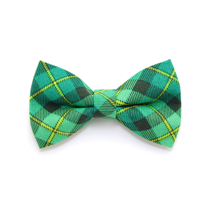 Pet Bow Tie - "Dublin" - Green Plaid Bow Tie / St. Patrick's Day / Irish / For Cats + Small Dogs (One Size)