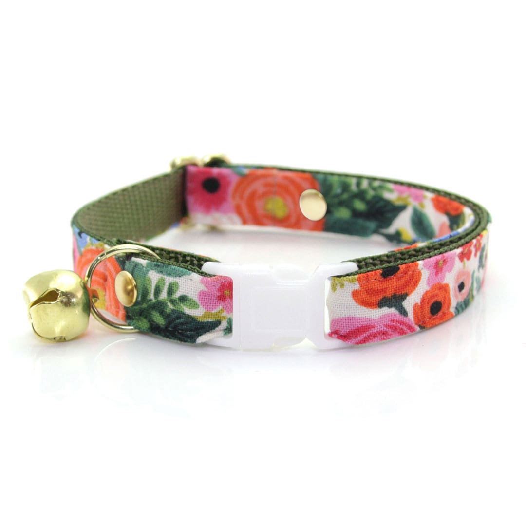 Rifle Paper Co® Cat Collar - "Garden Party" - Floral Cat Collar / Breakaway Buckle or Non-Breakaway / Cat, Kitten + Small Dog Sizes