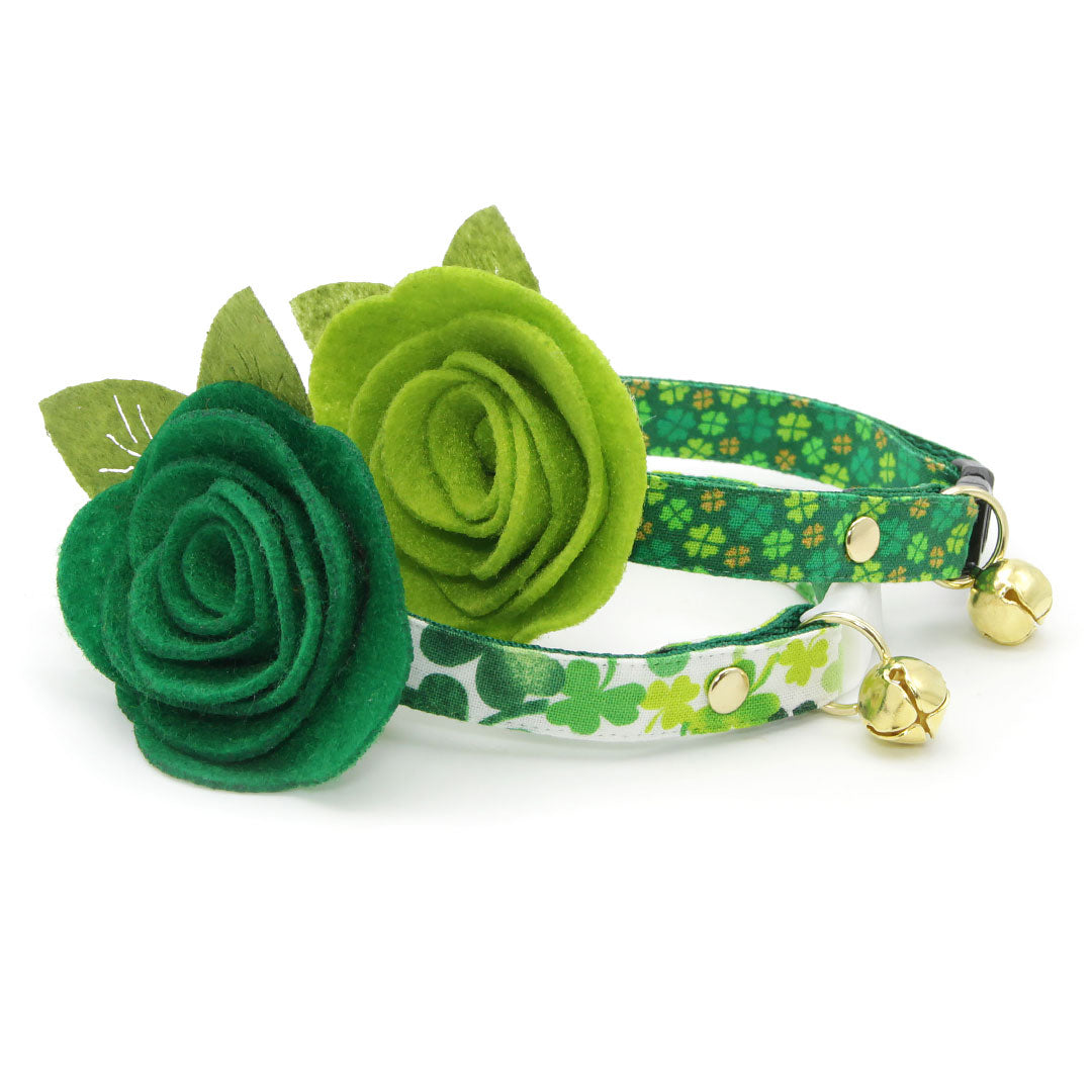 Cat Collar - "Shamrock Spirit" - St. Patrick's Day Cat Collar / Breakaway Buckle or Non-Breakaway / Cat, Kitten + Small Dog Sizes