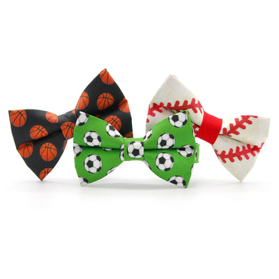 Soccer Bow Tie Cat Collar Set - "Soccer" - Green Sports Cat Collar with Bow Tie / World Cup, FIFA, Euro Football / Cat, Kitten, Small Dog Sizes