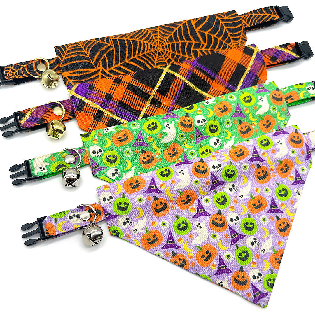 Spiderweb Cat Collar - "Spellbound" - Spooky Halloween Cat Collar / Breakaway Buckle or Non-Breakaway / Cat, Kitten + Small Dog Sizes