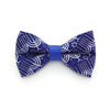 Pet Bow Tie - "Happy Hanukkah" - Blue Menorah Bowtie for Pet Collar / Jewish, Chanukah, Star of David / For Cats + Small Dogs / Removable (One Size)