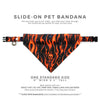 Pet Bandana - "Hell Fire" - Flames Bandana for Cat + Small Dog / Slide-on Bandana / Over-the-Collar (One Size)