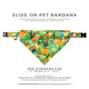 Pet Bandana - "Jungle Vibes" - Tropical Safari Bandana for Cat + Small Dog / Nature, Rainforest, Animals / Slide-on Bandana / Over-the-Collar (One Size)