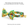 Pet Bow Tie - "Jungle Vibes" - Green Tropical Cat Bow Tie / Rainforest, Safari, Animals / For Cats + Small Dogs (One Size)