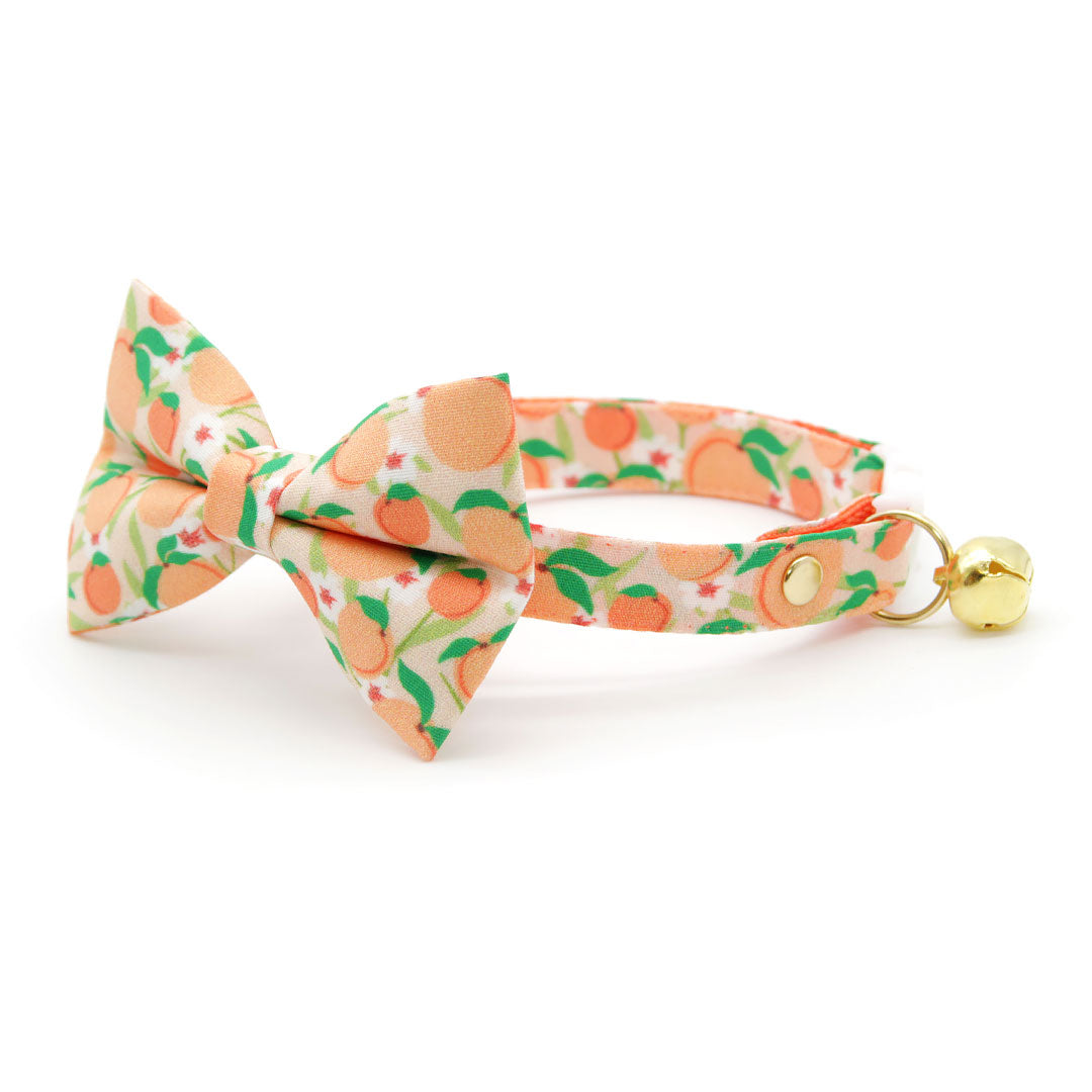 Cat Collar - "Just Peachy" - Peaches Cat Collar / Summer Fruit / Breakaway Buckle or Non-Breakaway / Cat, Kitten + Small Dog Sizes