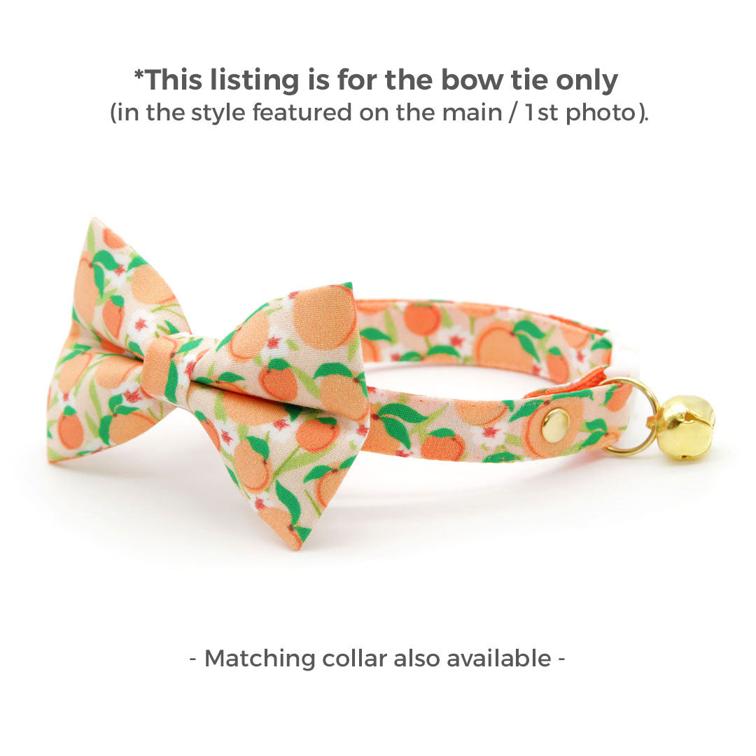 Pet Bow Tie - "Just Peachy" - Peach Cat Bow Tie / Spring + Summer / For Cats + Small Dogs (One Size)