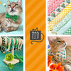 Cat Collar + Flower Set - "Candy Eggs" - Easter Egg Cat Collar w/ Mint Felt Flower (Detachable)
