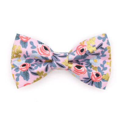 Rifle Paper Co® Pet Bow Tie - "Ophelia" - Pink Floral Bow Tie for Cat / Spring + Summer / For Cats + Small Dogs (One Size)
