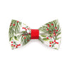 Holiday Pet Bow Tie - "Pine & Berries" - Christmas Berry Garland Bowtie for Pet Collar / For Cats + Small Dogs / Removable (One Size)